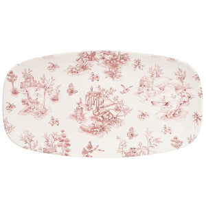 Блюдо прямоугольное Chefs 35,5Х18,9СМ, без борта, Vintage Prints, цвет Cranberry Toile Tocxo141