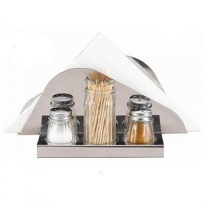 Набор для специй 3 предмета (СОЛЬ, перец, зубочистки) + салфетница 3110