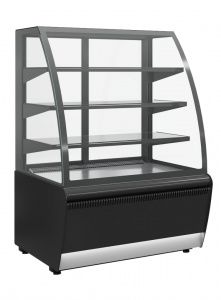 Витрина кондитерская Полюс K70 Vm 0,9-2 (ОТКРЫТАЯ.) 9006-9005 серо-черный