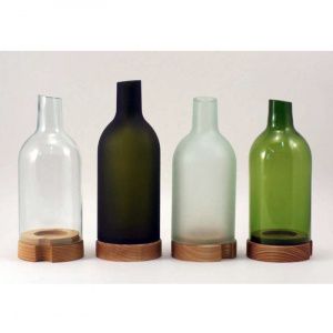 ПОДСВЕЧНИК D8См H18,5См, плафон матовый, стекло/ясень, серия Re (Recycle), цвет бутылочный Re-Ch-12
