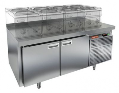Стол охлаждаемый Hicold GN 11/BT LT  под тепл.оборуд.(-10-18), 2 двери, 1390х700х675