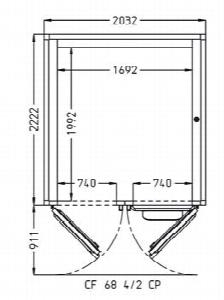 Камера расстоечная Pavailler Cf 68 4/2 Cp 60X80 2двери/4тележки