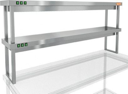 Полка тепловая Hicold TP2-17/4 двухъярусная настольная (1700х400х800мм)