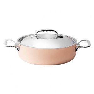 Кастрюля медная 1,8Л D20См H6,5См, с крышкой и ручками из нержавеющей стали 6441.20